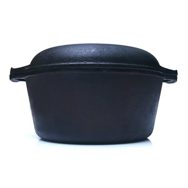Dutch Oven 5 Quarts with Skillet Lid 2-in-1, Cast Iron Krucible Kitchen Seasoned