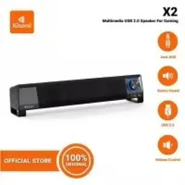 Kisonli X2 soundbar computer speaker integrates 2 auxiliary ports for microphones and headphones 3D Sound HIFI Home Theater Gaming Speaker Soundbar Laptop / Komputer / PC - Kisonli X2