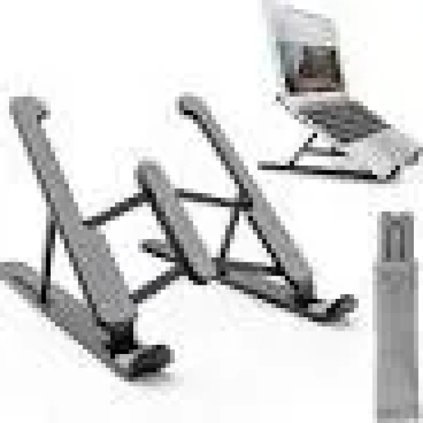 Foldable Laptop Stand For Bed Lightweight Ventilate Portable Laptop Stand With 6-Level Adjustable Height For 11 - 15 Inch Adjustable Universal Cooling Bracket Apply Laptop/Tablet - Laptop & Tab Stand