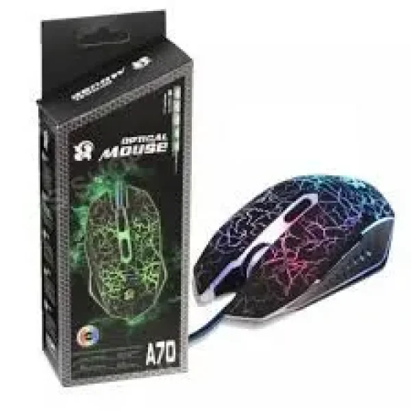 A-70 Wired Computer Laptop 3600dpi Mouse for Gaming ,RGB LED USB Mice for Gamer with 7 Colors Light up Backlight,Optical Mouse Free Driver,Led Mouse for Game, led mice for Game,led Mouse for Pc laptop