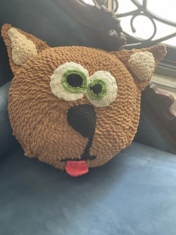 Handmade crochet cushion demo product
