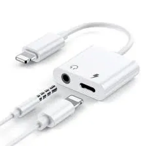 Dual 2 in 1 Splitter Adapter Headphone Audio Charger for iPhone 7 and above Lightning Adapter Splitter