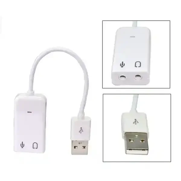 7.1 channel USB external sound card audio adapter with mic and 3.5mm microphone earphone socket 2.0 speaker virtual 3D support - 7.1-Channel External USB2.0 Audio Sound Card Adapter USB Sound Card for