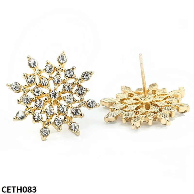 Flower shaped Ear Studs pair