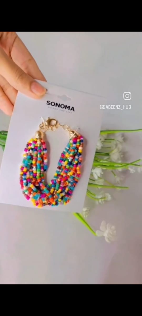 Rainbow glass Beaded braclet