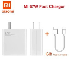 Xiaomi 67W Fast Charger and 6A USB Type C Charging Cable Set Wall Charger with Single USB-A Port Power Adapter Charging Support for Smartphone Laptop Compatible with Xiaomi/Huawei/Samsung 36 Minutes F