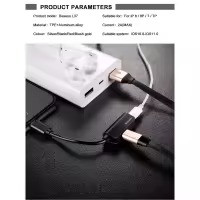 Baseus Lightning Male to Lightning Lightning Female Adapter / Baseus Aux Audio Headphone Adapter For iPhone 12 11 Pro Xs Max Xr X 8 7 Connector Charger Splitter 2 in 1 for Lightning Adapter