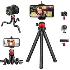 Gorilla Tripod Large Size For Camera Flexible Octopus Tripod 10 Inch Bendable Foldable Mini Gorilla Tripod with Mobile Clip Holder