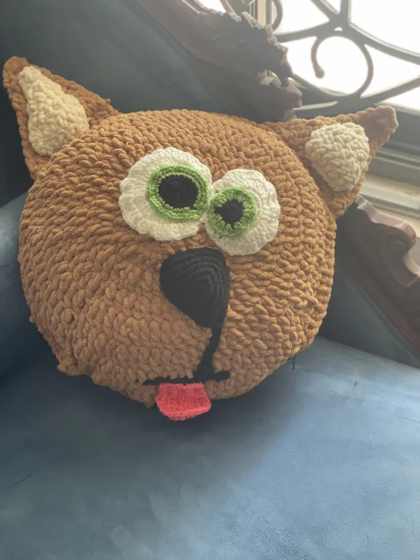 Handmade crochet cushion demo product