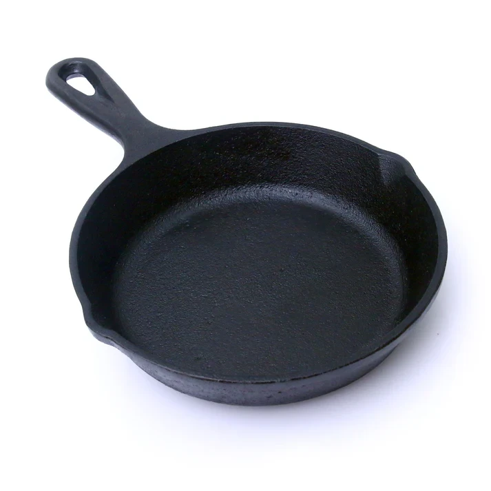 Skillet 8 In (20 CM) Cast Iron Krucible Kitchen Seasoned Frying Pan