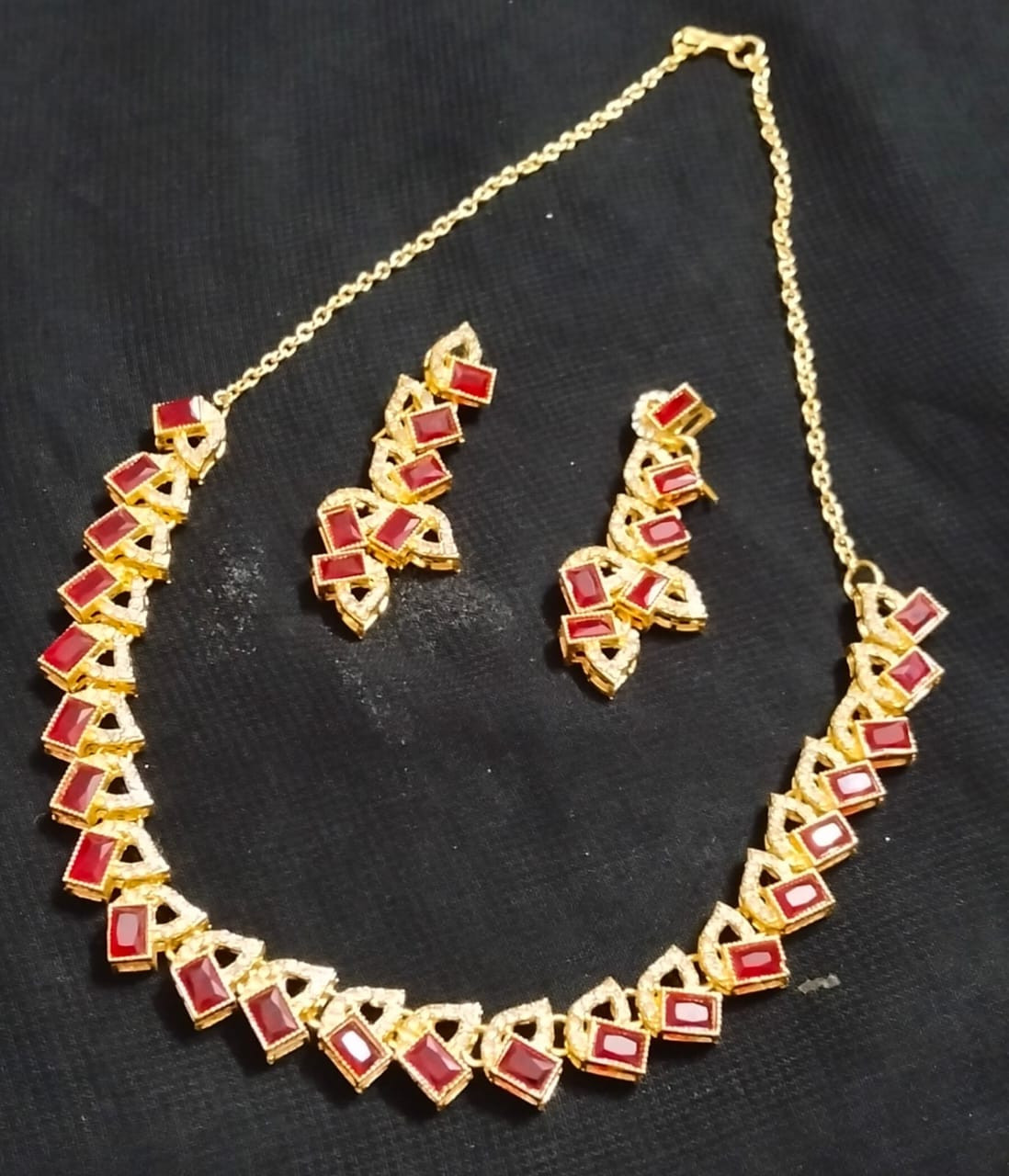 Gold Plated Red Zircon set