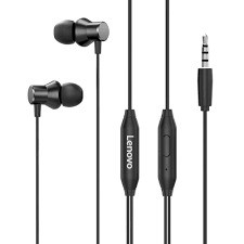 Lenovo HF130 Wired in Ear Earphone with Deep Base,10mm Dynamic Drivers,3.5mm Headphone with Mic Volume Control HF 130 - (Black)