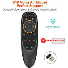 Voice Remote Air Mouse Remote/G10, 2.4G RF Wireless Remote Control with 6 Axis Gyroscope and IR Learning, Air Fly Mouse with Voice Input for Android TV Box/PC/Smart TV/HTPC/Projector and More