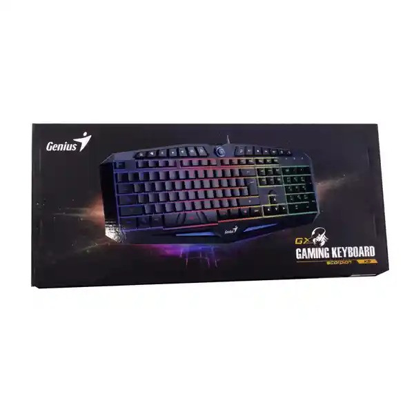 Genius GX Scorpion K9 Professional Backlit Gaming Keyboard with Floating Keycaps -K9 Genius Gamer  Keyboard Black - 7 Colors -